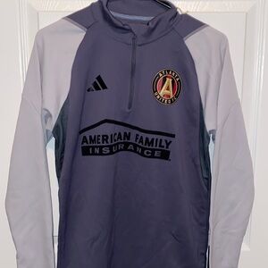 Men's Atlanta United FC adidas Gray 2023 Quarter-Zip Training Top Size S